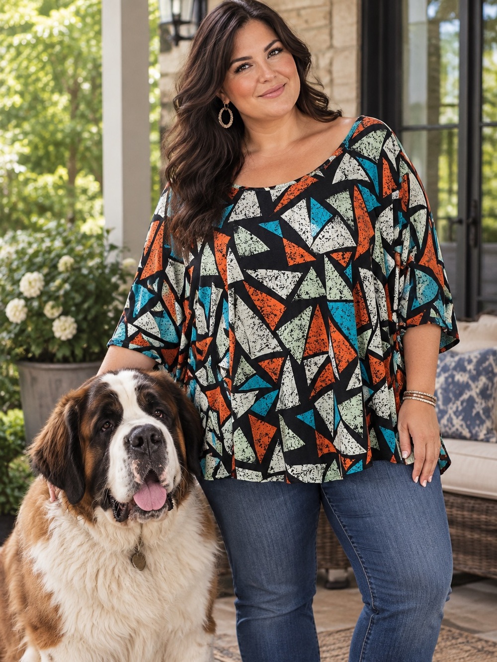 LuLaRoe geometric print tee size 3X